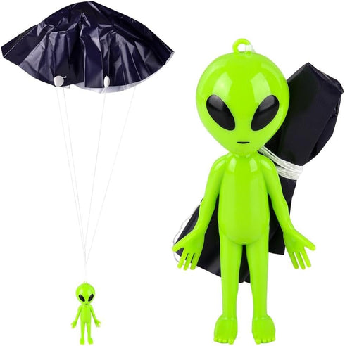 Forest & Twelfth Alien Paratroopers with Parachutes, 12Pcs, 4 Inch Extraterrestrial Toys for Boys & Girls, Space-themed for Outdoor Play, Collecti...
