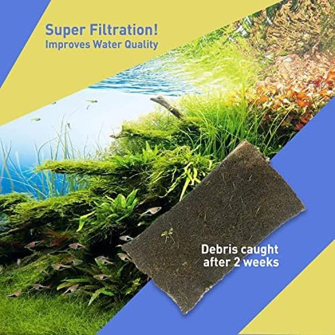 Aquarium White Filter Floss Pad for Fish Tank Premium Polyester Fiber Filter Media 0.28” to 0.39” Thick Cut to Fit Hang on Box Filter 39IN Long 2P...