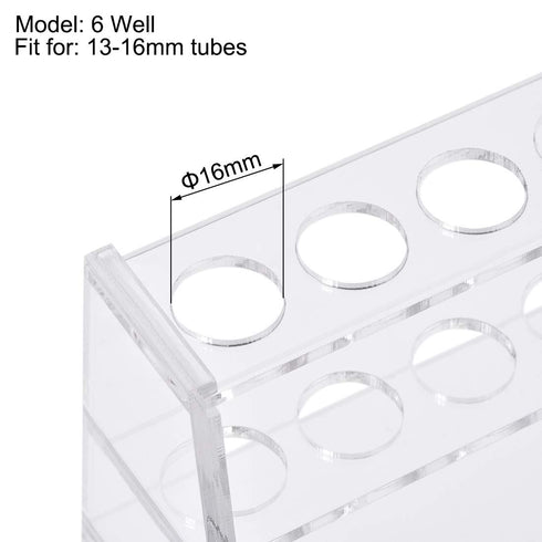 uxcell Acrylic Test Tube Holder Rack 6 Wells for 10ml Centrifuge Tubes Clear...