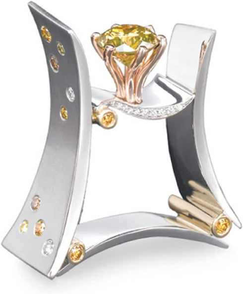 HUKQBUNX 925 Sterling Silver Two-Color Topaz Colorful Topaz Women's Fashion Ring Square Crystal Zircon Women's Fashion Diamond Wedding Engagement ...