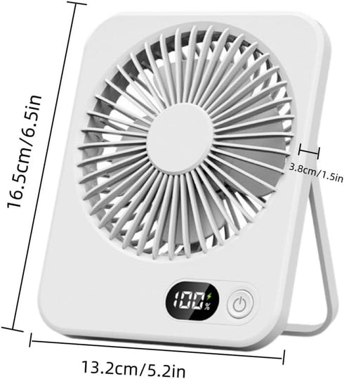 Desk Fan 5 Speeds/180° Adjustable/Wall Hang/Rechargeable Mini Fan?USB Fan Silent Powerful?Wireless Bedside Fan?Portable Fan for Bedroom,Office,Lib...