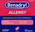 Benadryl Ultratabs Antihistamine Allergy Relief with Diphenhydramine HCl, 24 Count...