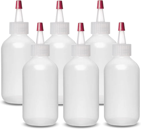 ljdeals 2 oz Plastic Squeeze Bottles with Yorker Caps, for condiments, hair color, glues, paints, craft, sauce and more…Pack of 6, BPA Free, Made ...
