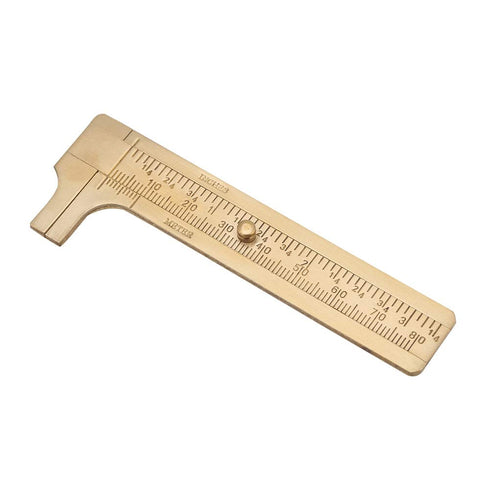 Jadeshay 80mm Vernier Caliper, Vintage Style Brass Sliding Ruler Dual Scale (mm/inch) Measuring Tool for Precision Measurements...