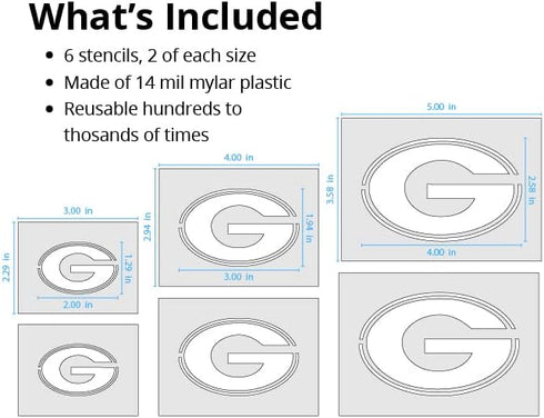 Stencil Stop Georgia Bulldogs G Logo Stencil - Reusable for DIY Projects, Painting, Drawing, Crafts - 14 Mil Mylar Plastic - Officially Licensed (...
