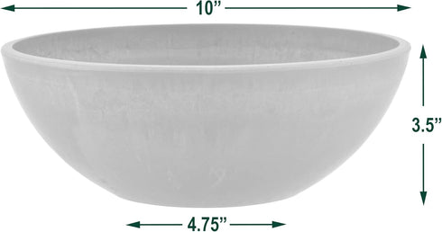 PSW Pot M25TP Collection Shallow Garden Bowl Low Planter for Succulents, Bonsai, Fairy Gardens, Herbs, 10-inch, Taupe...