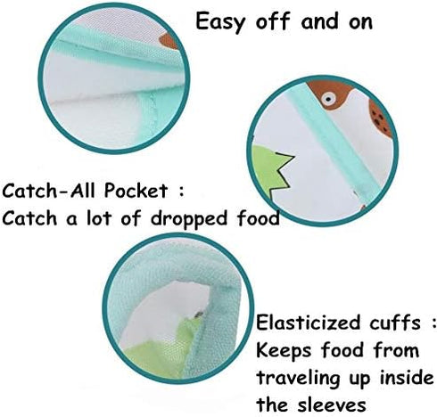 5 Pcs Long Sleeved Baby Toddler Bibs Waterproof Sleeved Bib 3-24 Months...