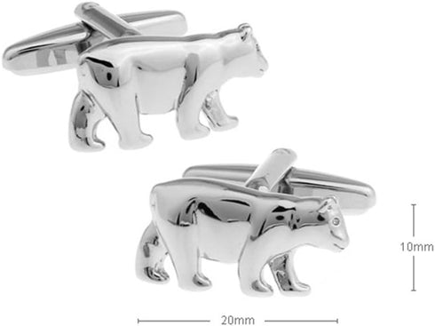 Stock Broker Brother Walk Bear Cuff Links Silver Cufflinks (Silver)...