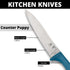 Spyderco Counter Puppy 6.9" Kitchen Knife with 3.46" Corrosion-Resistant 7Cr17 Stainless Steel Blade and Injection-Molded Blue Plastic Handle - Pl...