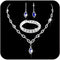 Rhinestone Jewelry Set Bridal Jewelry Sets Silver Prom Jewelry Sets Sparkly Wedding Necklace Jewelry Accessories for Women...