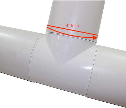4 Inch Diameter T Joint 3 Way - Duct Splitter for Exhaust Fan Dryer - 3 Way Duct Hose Connector (4'' inch, White)
