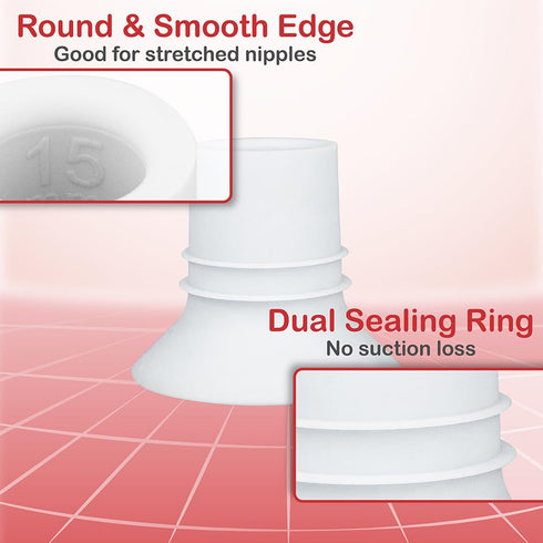 Nenesupply 15mm Flange Insert Compatible with Elvie Flange Pump Parts Elvie Stride Flange Medela Momcozy Flange Spectra Willow Reduce 24mm to 15mm...