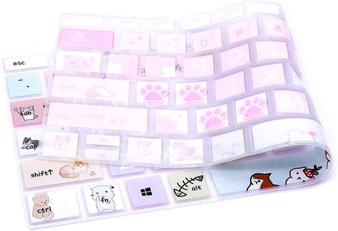 Silicone Keyboard Cover Skin for Microsoft Surface Pro 7 2019/Surface Pro 6 2018/Surface Pro 5 2017 Keyboard,US Layout,Cute Cat...