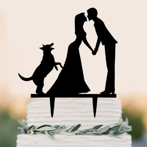 Wedding Cake Toppers With Dog Party Engagement Decoration...
