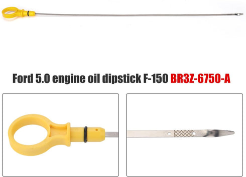 3mirrors Engine Oil Dipstick Compatible with Ford F150 11-14 F-150 OE br3z6750a for 5.0L-V8 Engine...