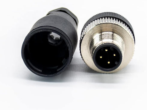 M12 Field Wireable Connector 4 Pin Straight Cable Mount Aviation Plug Waterproof IP67 Industrial Circular Sensor Connector (Male Plug, A Code)...