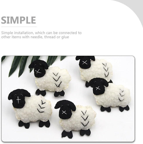 TEHAUX 5pcs Felted Sheep Keychain, Sheep Key Chain Pendant Wool Felt Sheep Crafts Sheep Charm Keyring DIY Felting Material Felted Wool Sheep Decor...