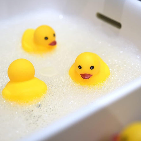 Bath Toy Baby Bathtub Duck Toy Set, 1 Pcs Ducky Animals Fishing Net with 6 Pcs Water Floating Sea Animals Duck Toys, Bathroom Floating Pool Fishin...
