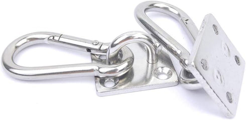 2 Set Heavy Duty Hanger Hook Hammock Wall Mount, Suspension Ceiling Hooks Outdoor Swing Mounting Hook Exercise Hook Stainless Steel Swivel Carabin...