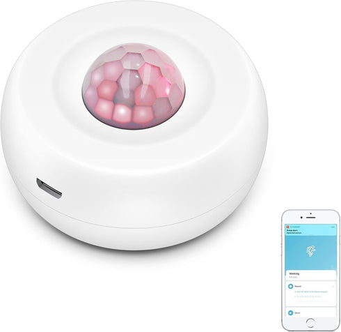 WiFi Smart Motion Sensor: PIR Motion Detector Alert, Wireless Infrared Home Security System with Free App Alerts, 360 Degree Detection Range, No H...