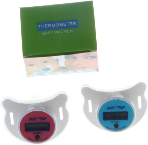 High Accuracy Thermometer LCD Display Nipple-Shaped Pacifier Babies's Heating Fever Monitor Gauge Pink/Blue Digital for Baby Oral Mouth Temperatur...