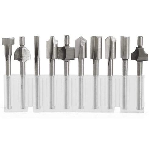 Mesee 10Pcs HSS Router Bits 1/8"(3mm) Shank Carbide Engraving Bit Set Fit Rotary Tool Tools for DIY Woodworking Edge Grooving Carving Milling Trim...