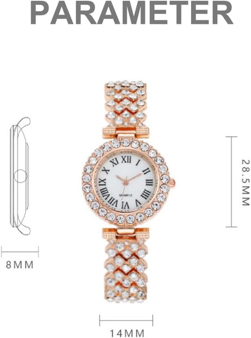 Weicam Elegant Women Crystal Bangle Analog Quartz Wristwatch...