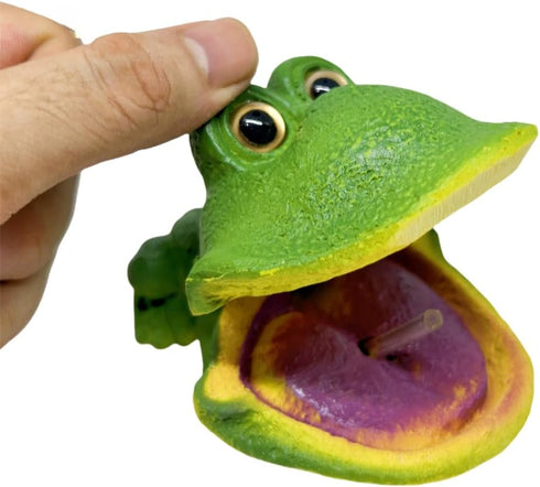 Cute Fish Tank Frog Air Bubble Maker, Aerating Action Frog Air Bubbler with Auto Open and Close Mouth, Aquarium Frog Decor Ornaments for Increase ...