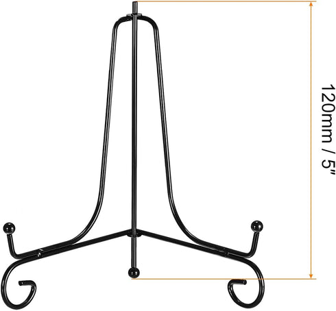 uxcell Plate Stand for Display, 5 Inch 2Pcs Iron Decorative Plate Holder Metal Easel Folding Display Stand for Photo Picture Frame, Black...