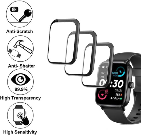 3D Screen Protector Compatible with IDW19 1.8” MILOUZ aeac KALINCO Quican Hoowel VERYFIT Smart Watch (Answer/Make Calls)...