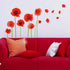 Esmee DIY Red Poppies Beautiful Flowers Vines Stick Wall Decals, Living Room Bedroom Children Room Nursery...