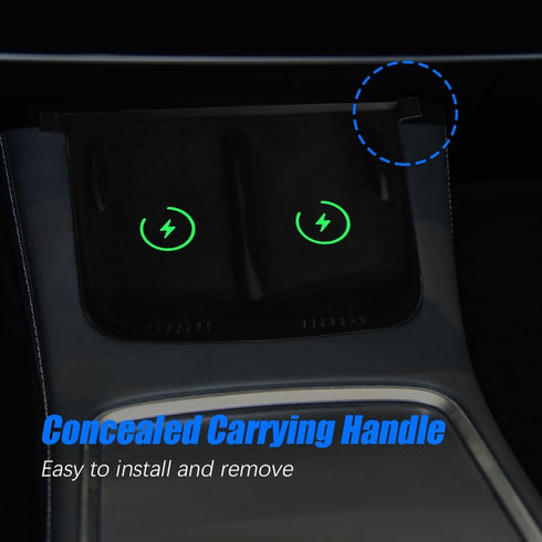 Center Console Wireless Charger Anti-Slip Silicone Mat, Waterproof Phone Pad for Wireless Charging, Car Interior Accessories Universal for Model 3...