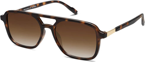 SOJOS Retro Aviator Sunglasses for Women Men,Trendy Rectangle Womens Mens Shades Sun Glasses SJ2202...