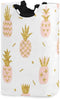 senya Pink Pineapple with Gold Glitter Large Storage Basket with Handles Collapsible Organizer Bin Laundry Hamper for Nursery Clothes Toys...