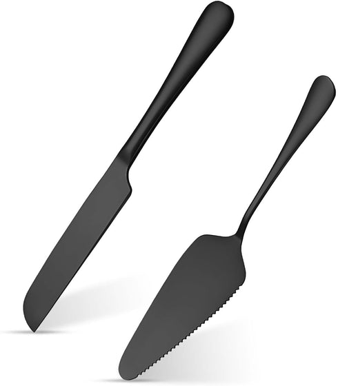 Cake Knife and Server Set, Silver Stainless Steel Pie Server Cake Cutting Set for Wedding, Cake Cutter Cake Knife Serving Set for Wedding, Birthda...