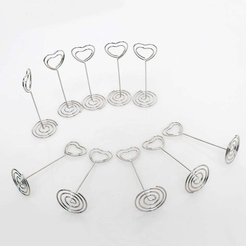 Table Number Card Holders Place Card Holder, 25 Pack Picture Holders for Tables, Heart Shape Photo Number Stands Menu Paper Card Clips for Wedding...