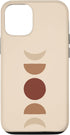 iPhone 12/12 Pro Phases of Moon Boho Beige Rust Red Burnt Orange Case...