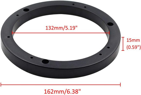 4Pcs Universal Black 6" Round 15mm Depth Speaker Spacers for Auto Car...