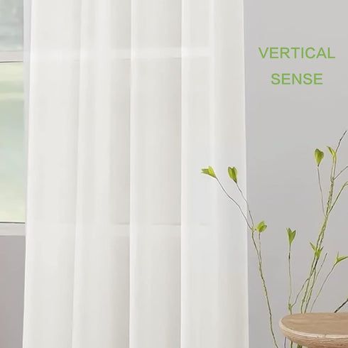 BUHUA White Sheer Curtains 84 Inches Long Rod Pocket Window Treatment Voile Panels 55" X 84" Length for Kitchen/Bedroom/Living Room Set of 2 Panel...