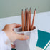Silicone Pencil Holder Geometric Pen Holder Pen Cup for Desk Cute Office Desktop Stationery Organizer Makeup Brush Holder (White)...