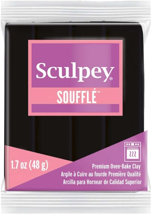 Sculpey Soufflé Polymer Oven-Bake Clay, Poppyseed Black, Non Toxic, 1.7 oz. bar,Great for jewelry making, holiday, DIY, mixed media and more! Prem...