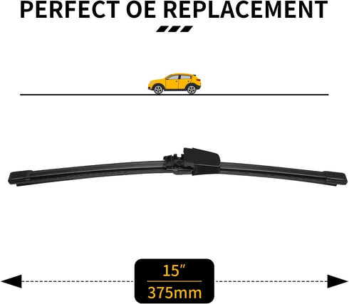 Rear Wiper Blade, HOSONIC 15G Rear Windshield Wiper Blade,15 inch blade fit for Ford Edge, Original Equipment Replacement, All-season Rear Blades ...