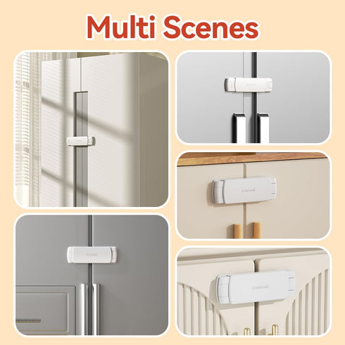 EUDEMON 1 Pack Latest French Fridge Lock French Door Refrigerator/Freezer Lock Apply to Max 3.54"(90mm) Two Door Gap Distance for Kids & Babies,Ea...
