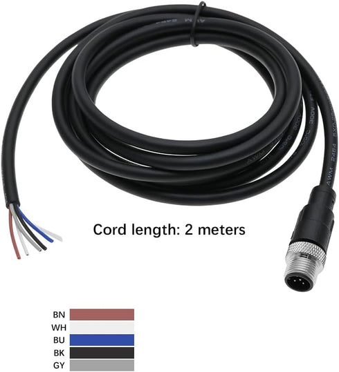 5 Pin M12 Sensor Connector Straight Aviation Cable Male to Male Aviation Socket Waterproof Electrical Cable for Industrial Automation Control...