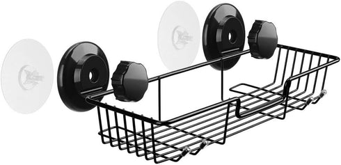 SANNO Suction Cups Shower Caddy, Bathroom Storage Combo Organizer,Rustproof Wire Basket for Kitchen Bathroom Accessories - Stainless Steel,Black...