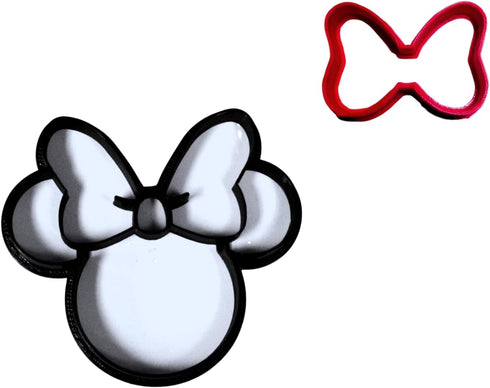 MINNIE MOUSE AND HER BOW CARTOON CHARACTER SET OF 2 SPECIAL OCCASION COOKIE CUTTERS 3D PRINTED MADE IN USA PR1539...
