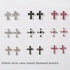 Crystal Cross Nail Charms - y2k Nail Crystal Cross Charms - Silver Crystal Cross Nail Art, 3D Pink Nail Cross Charms for DIY Designs Supplies...
