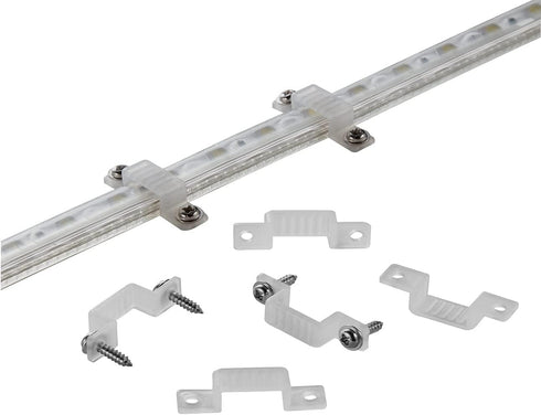 100 Pack led Rope Light mounting Brackets Outdoor Rope Light Fixing Clips Suit for 14-15mm Width Rigid Rope Light Holder with 202PCS Screws...