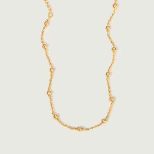 MEVECCO Gold Beaded Bracelets,18K Gold Plated Handmade Cute Satellite Diamond Cut Oval and Round Beads Rope Chain Dainty Bracelet for Women...