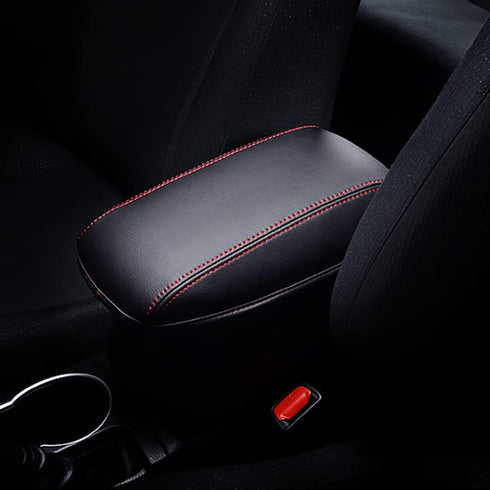 Leegi AAGIILEEYO Car Armrest Box Cover Center Console Saver Covers for 2014 2015 2016 2017 2018 2019 Toyota Corolla,Black with Red Stitches...